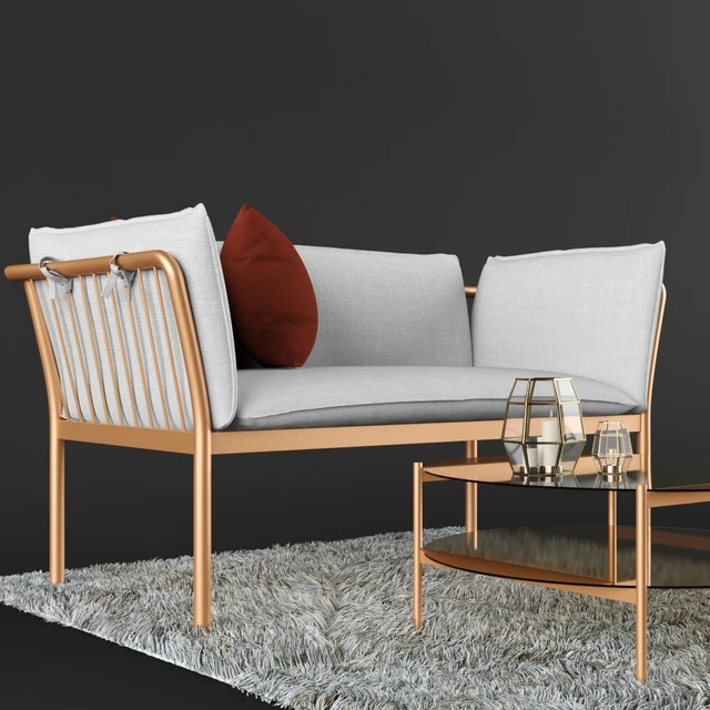 Metal Sofa and Coffee Table — Descargar