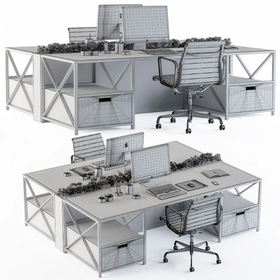 Office Furniture Wood and black set — Вид 2