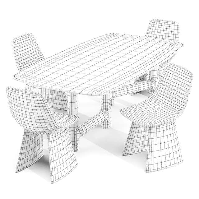 Dining Set 02: Bonaldo (Pivot Table and Agea Chairs) — Скачать