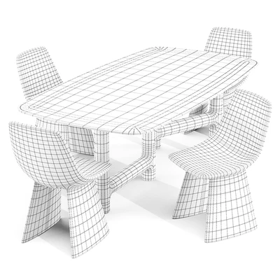 Dining Set 02: Bonaldo (Pivot Table and Agea Chairs) — Вид 3