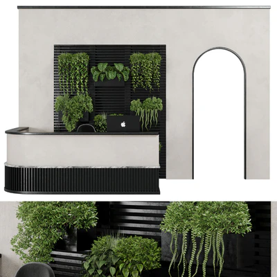 Reception Desk and Wall plant - office furniture 10 — Ver 2