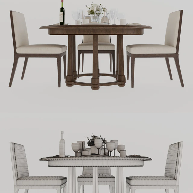 Baker Morris round dining table and Carmel chair — Скачать