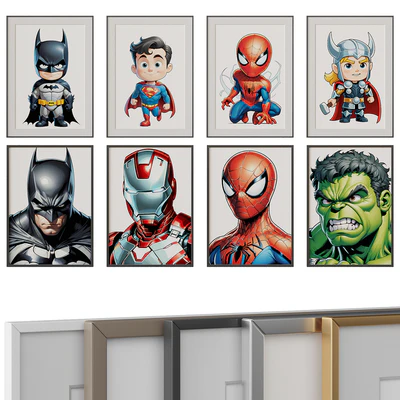 Pictures for children's room "Superheroes" — Ver 1