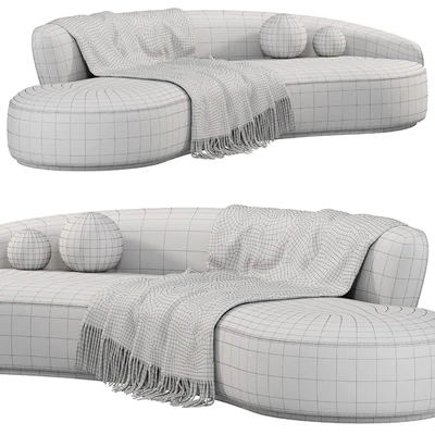 Marseille 2 Curved Sofa ni Mohair, sofas — Ver 3