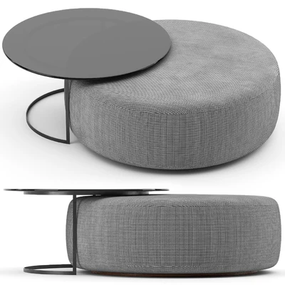 Minotti Davis pouf and table — Ver 1