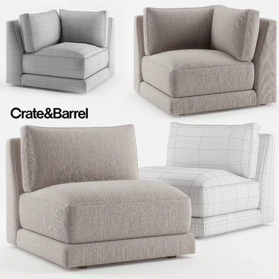 Crate & Barrel Moda Armless Chair + Moda Corner Chair — Вид 1
