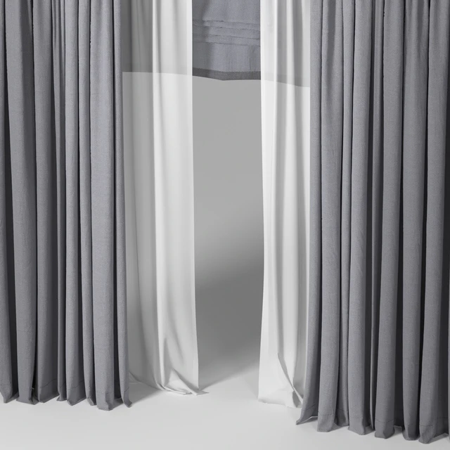 Curtains in two colors + roman blind. — Descargar