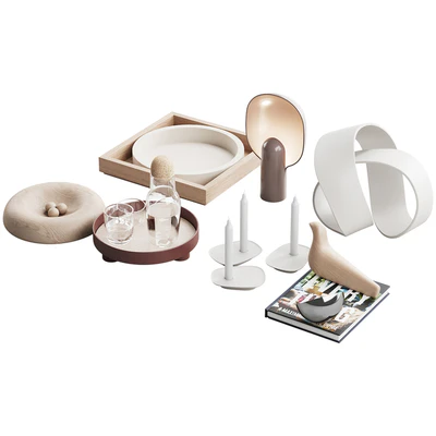 Living contemporary nature accessories decor set — Ver 4
