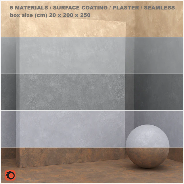 5 materials (seamless) - stone, plaster - set 19 — Descargar