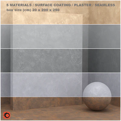 5 materials (seamless) - stone, plaster - set 19 — Ver 1