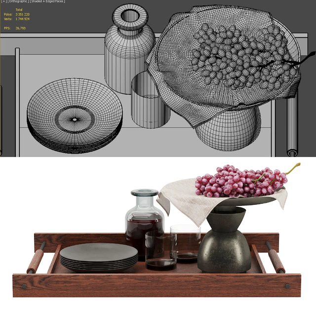 Decorative set with grapes — Descargar