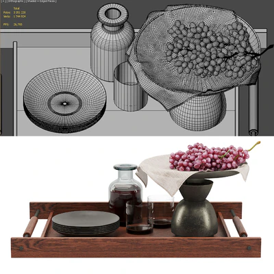 Decorative set with grapes — Ver 2