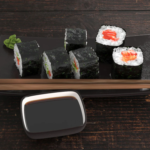 Sushi rolls with salmon and cucumber — Descargar