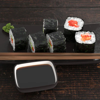 Sushi rolls with salmon and cucumber — Ver 5