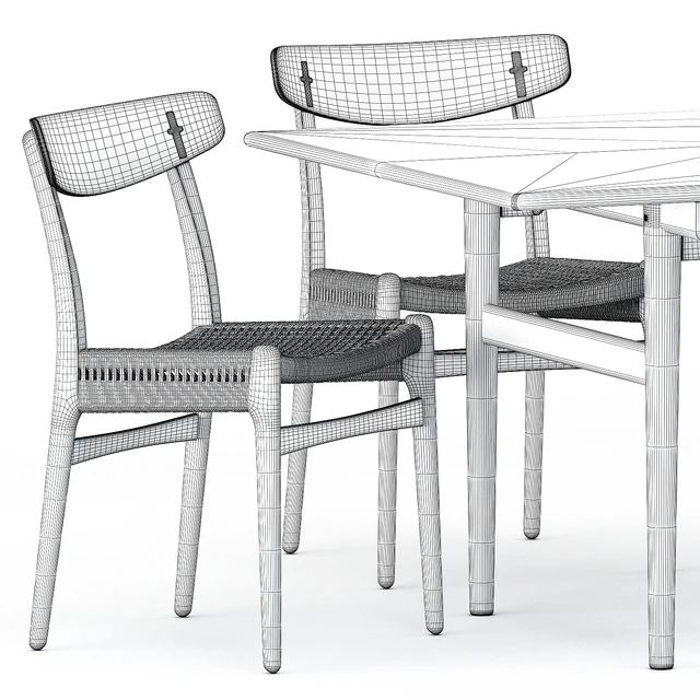 CH327 DINING TABLE, CH23 CHAIR by Carl Hansen & Son — Descargar