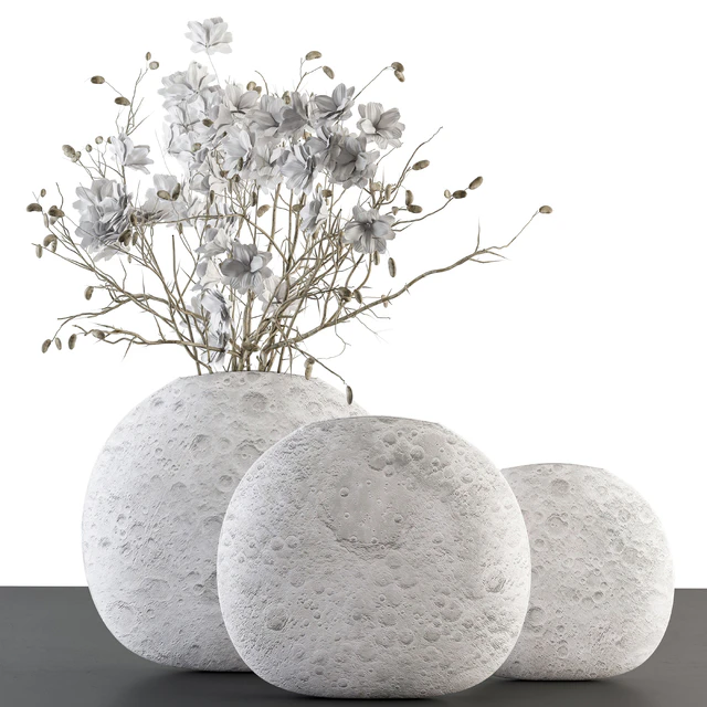 Bouquet - white Flower in Circular lunar vase 88 — Скачать