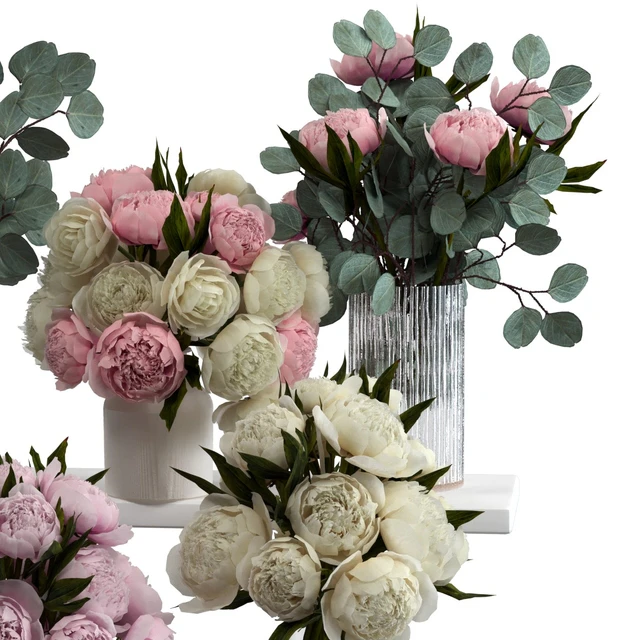 Bouquets of peonies and eucalyptus — Descargar