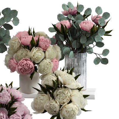 Bouquets of peonies and eucalyptus — Ver 4
