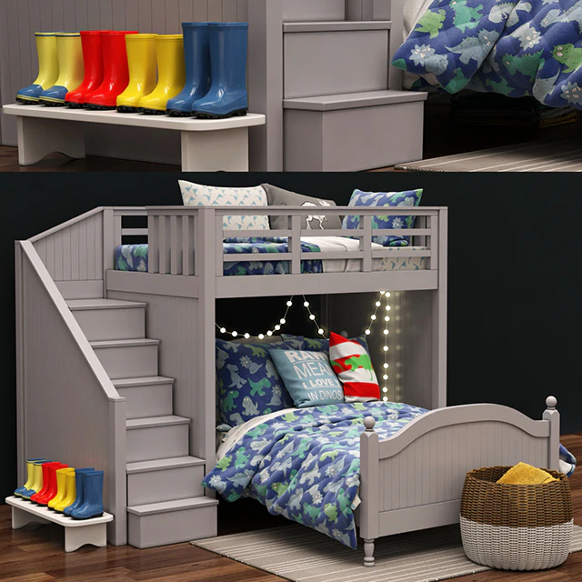 Catalina Stair Loft Bed & Lower Bed Set by Pottery Barn Kids — Descargar
