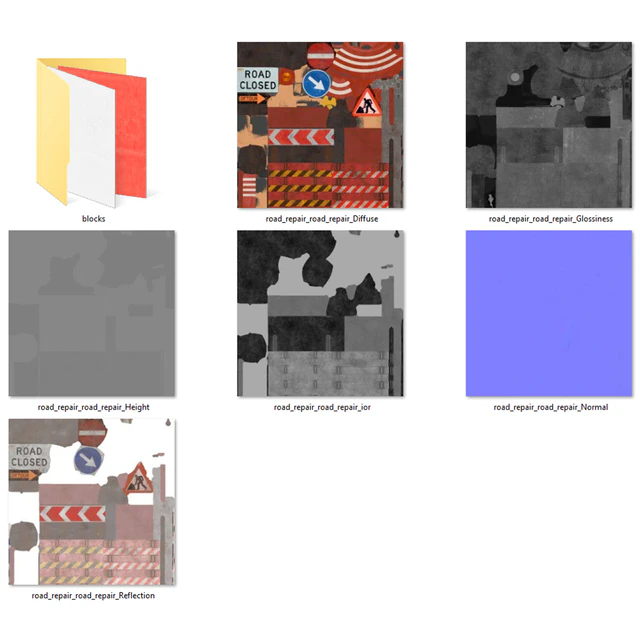 Road traffic signs set Low poly — Descargar