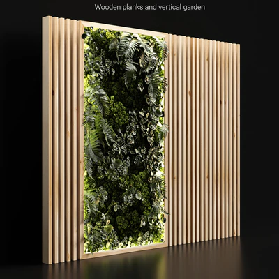 Wooden planks and vertical garden — Ver 1