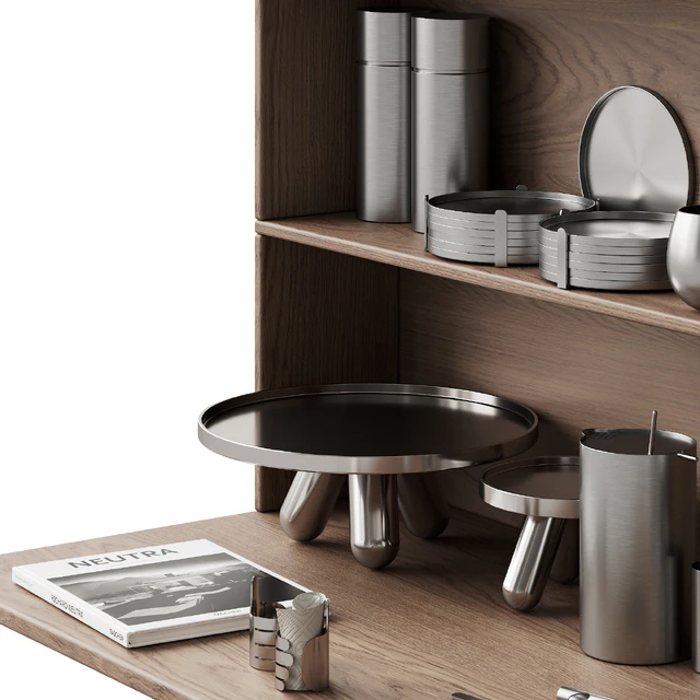 059 Kitchen decor set DISHES aluminum 01 — Descargar