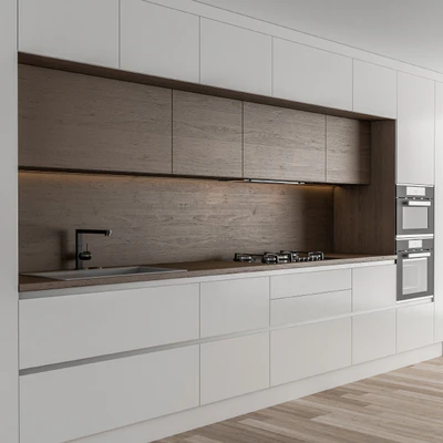 Kitchen Modern - White and Wood 32 — Ver 4
