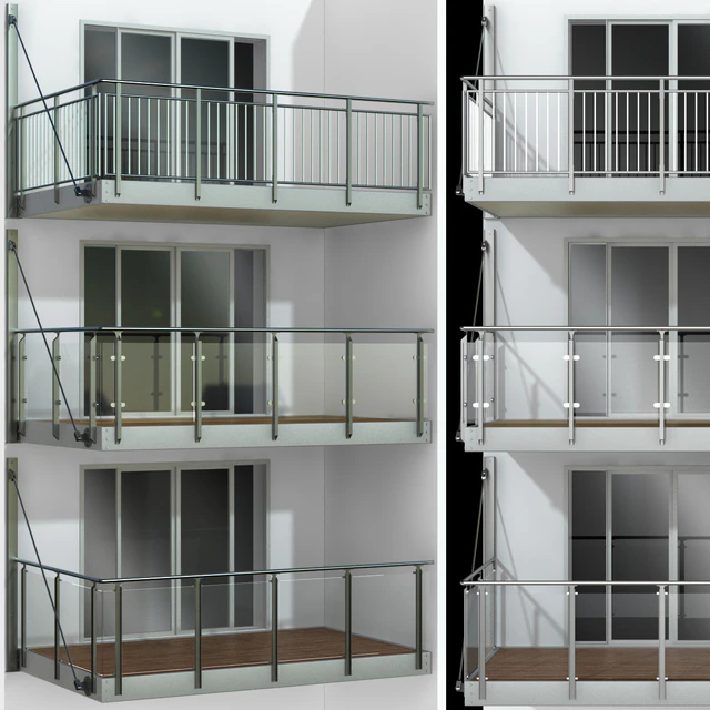 Metal balcony / Metal balcony (3 types of cantilever balconies) — Descargar