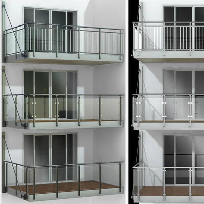 Metal balcony / Metal balcony (3 types of cantilever balconies) — Ver 3