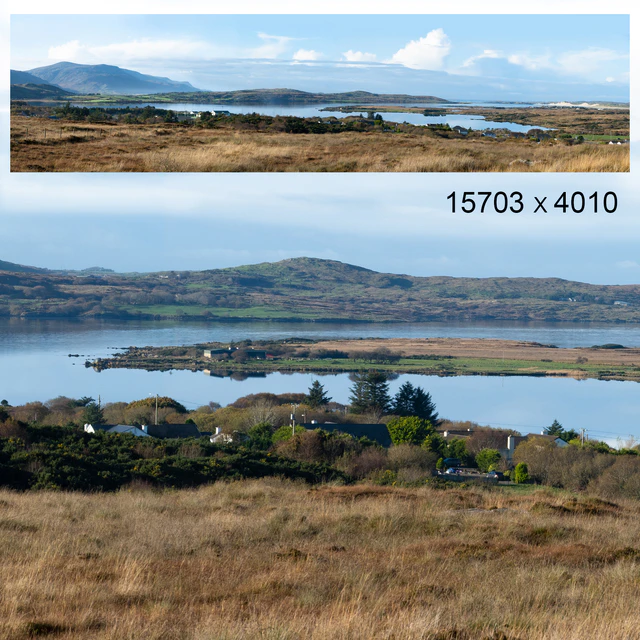 Autumn panorama. Northern Ireland. View of the mountains and the bay. — Descargar