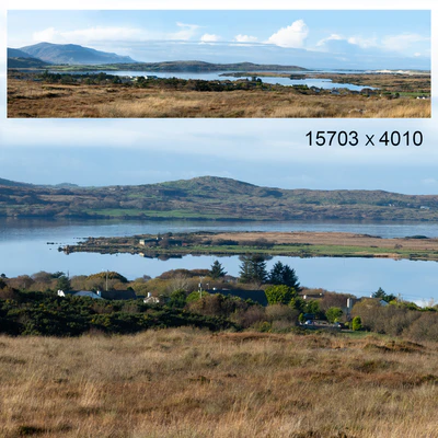 Autumn panorama. Northern Ireland. View of the mountains and the bay. — Ver 3