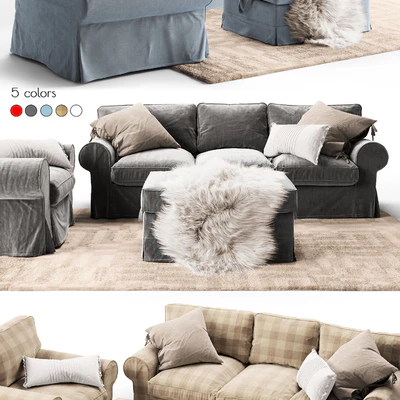 Three-seat sofa EKTORP Ikea / Трехместный диван ЭКТОРП Икеа — Вид 3