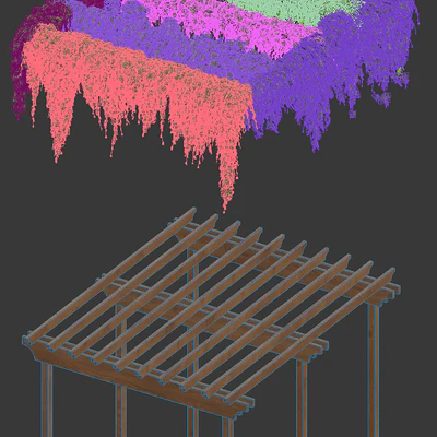 Pergola with grape leaves v2 — Ver 2