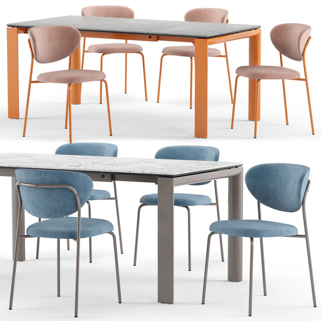 Cozy chair and Dorian table - connubia calligaris — Скачать