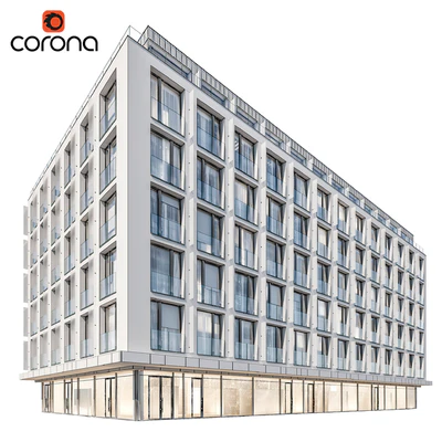 Modern residential building 05 | night — Ver 3