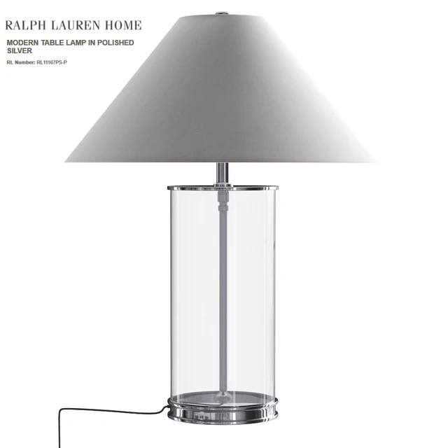 Ralph Lauren MODERN TABLE LAMP IN POLISHED SILVER — Скачать