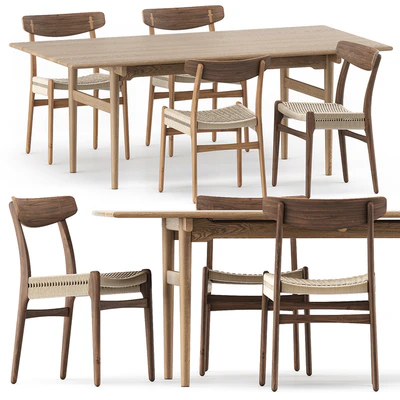 CH327 DINING TABLE, CH23 CHAIR by Carl Hansen & Son — Ver 1
