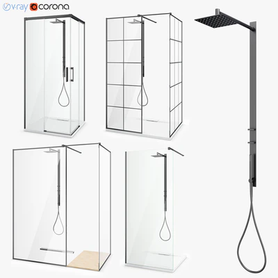 Set of shower cabins Radaway set 46 — Ver 1