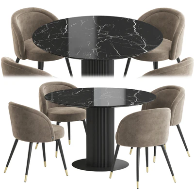 Velvet table Chloe chair TOK Dining set — Ver 1