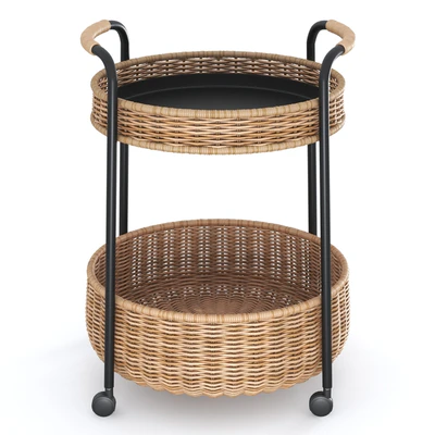 LUBBAN Little table on wheels with a box, rattan, anthracite from Ikea | LUBBAN Serving cart with storage, rattan, anthracite by Ikea — Ver 3