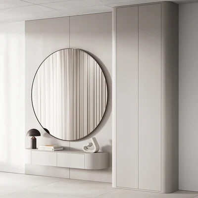 144 hallway zone 03 minimal modern with circle mirror 01 — Ver 3