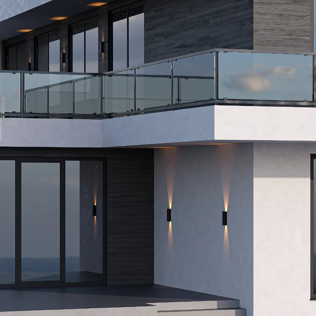 Modern two-storey cottage with a flat roof and a large Bauhaus-style terrace — Descargar