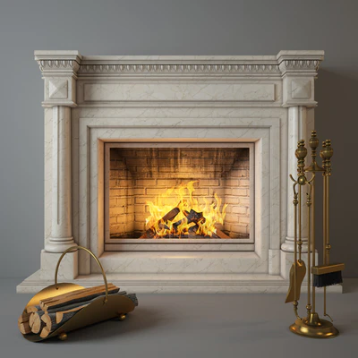 Fireplace Charlotte with accessories. — Ver 2