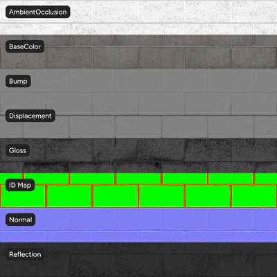 stacked running concrete block wall texture — View 3