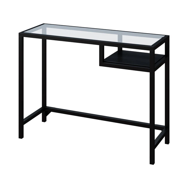 Desk VITTSJÖ VITTSJÖ Desk for laptop, black-brown/glass 100x36 cm — Descargar