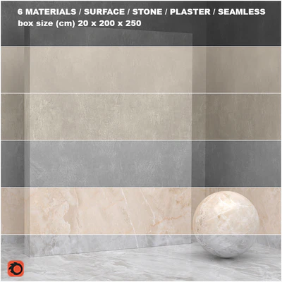 6 materials (seamless) - stone, plaster - set 23 — Ver 1