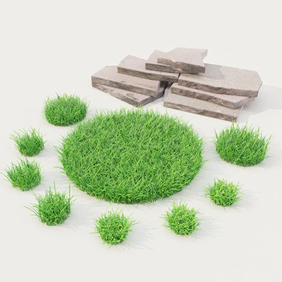 lawn grass with stones — Вид 1