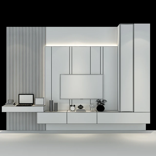 Modern TV Wall set185 — Скачать