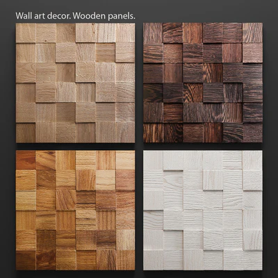 Art Wood panels. Mosaic, wall decor, plank panels, wooden decor, boards, wooden wall, panel, timber, bars — Ver 1
