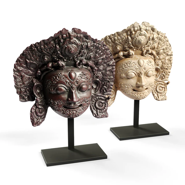 Bhairava face mask sculpture — Скачать
